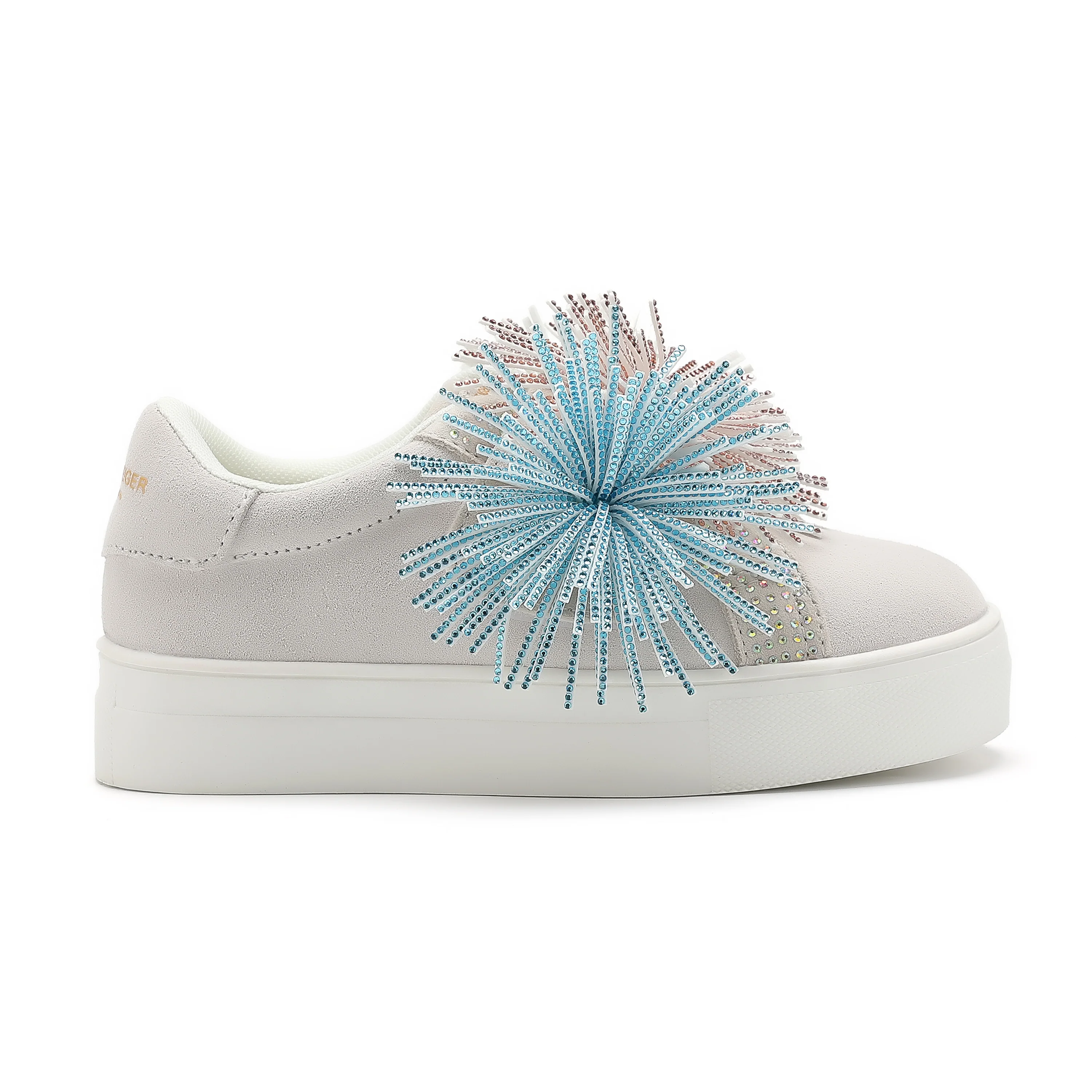 Laney Fringe Sneaker - Big Kid White
