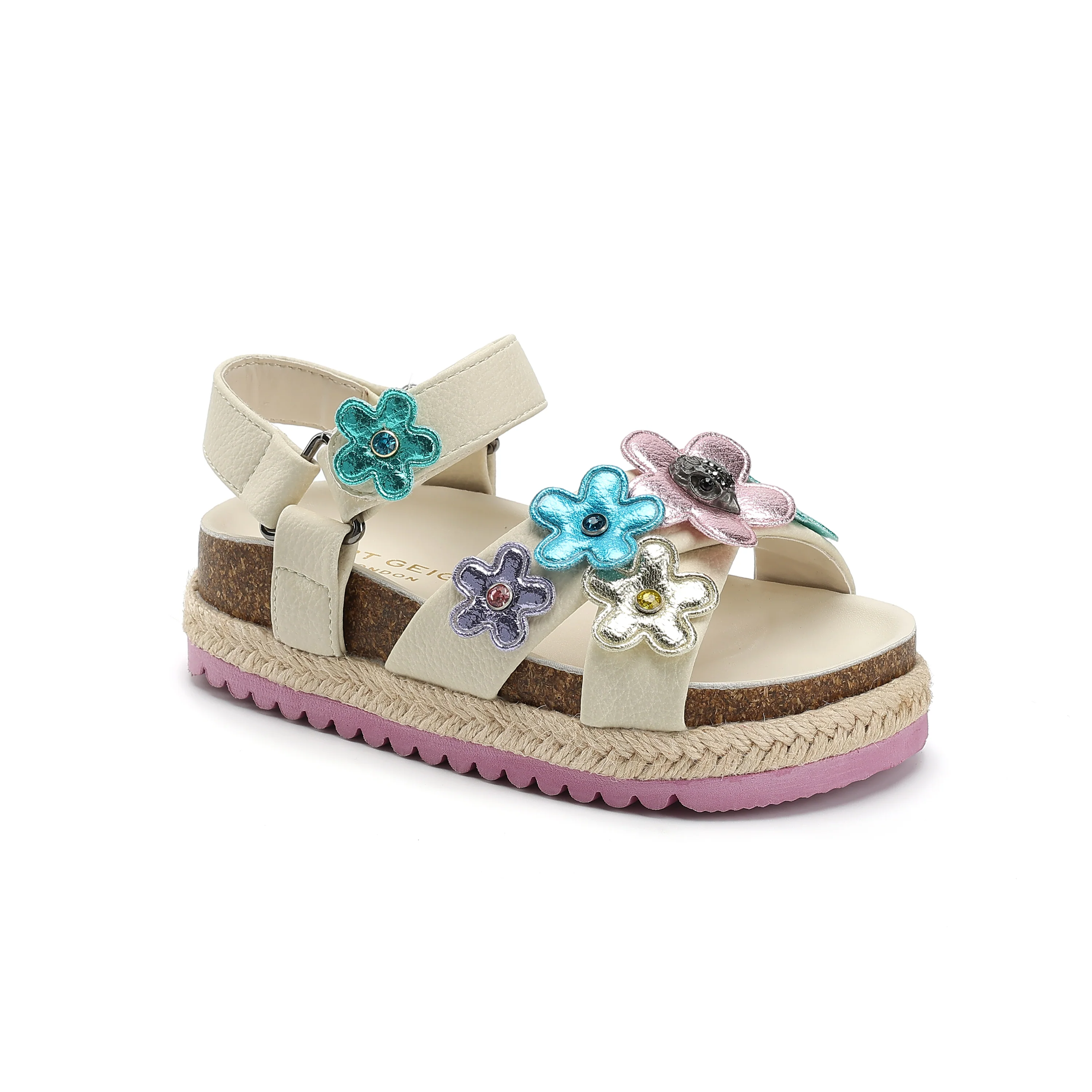 Mini Kensington Flower Sandal - Little Kid Bone Multi - Image 2