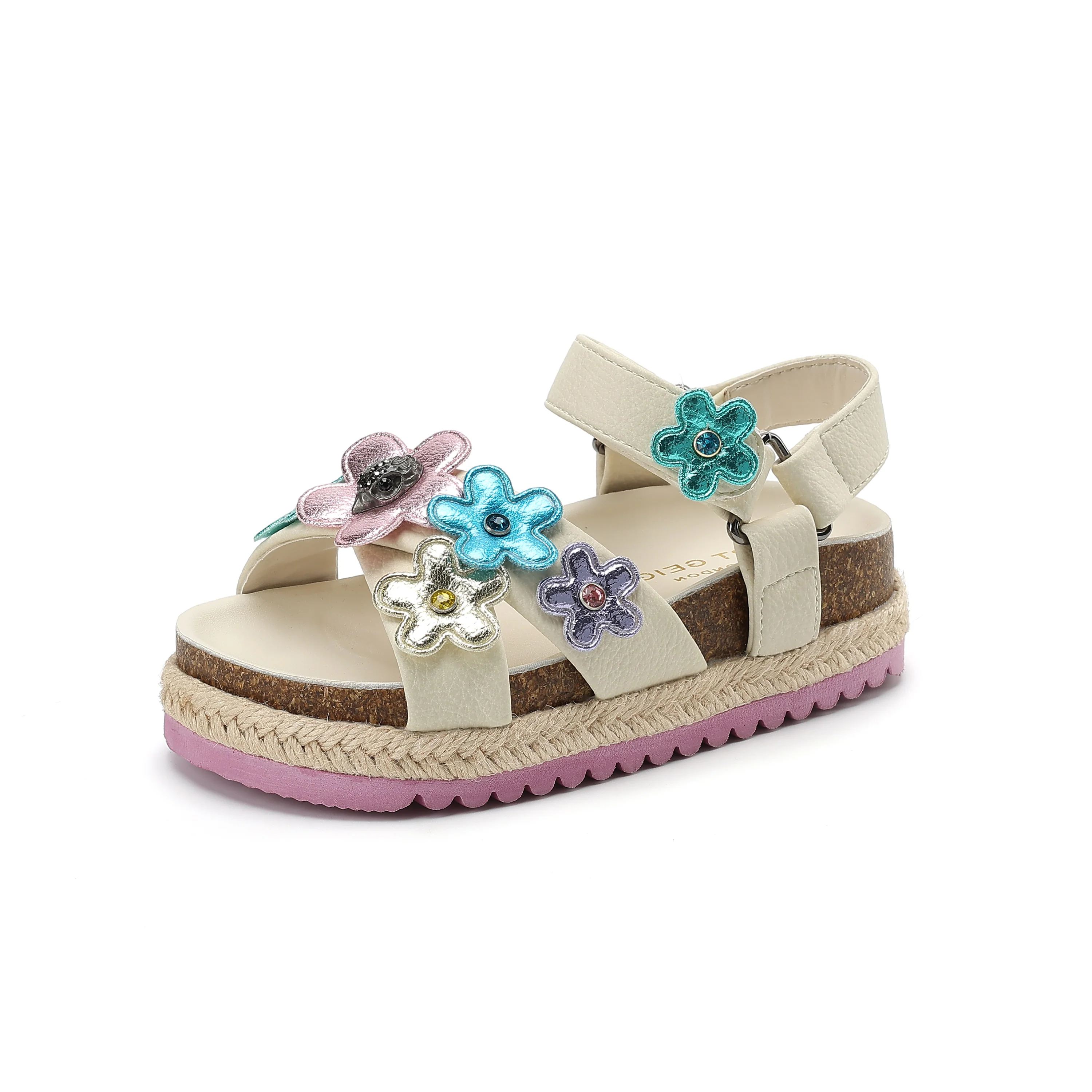 Mini Kensington Flower Sandal - Little Kid Bone Multi - Image 7
